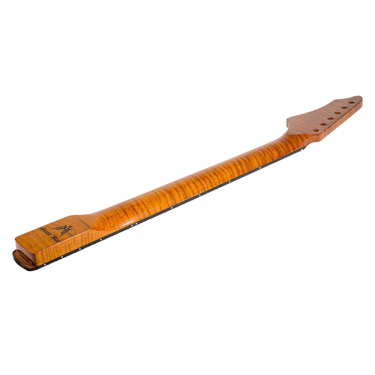 Roasted Electric Guitar Neck C-Shaped Arzuza Music 25.5 inch Scale Black Binding Bone nut High Gloss - Arzuza Music