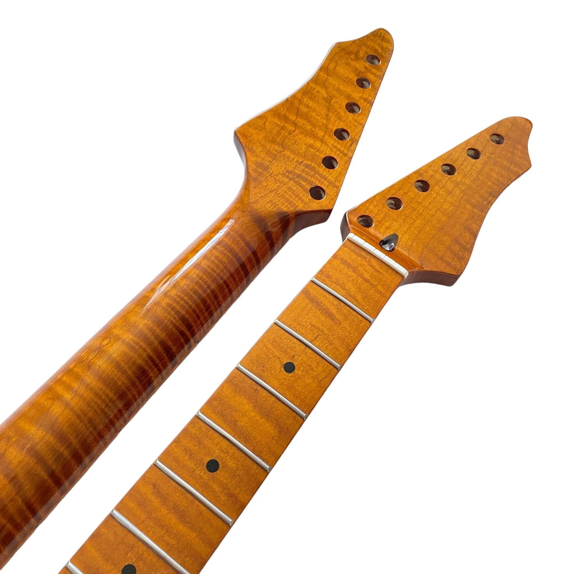 Roasted Electric Guitar Neck  Arzuza Music  25.5 inch Scale Bone nut  High Gloss
