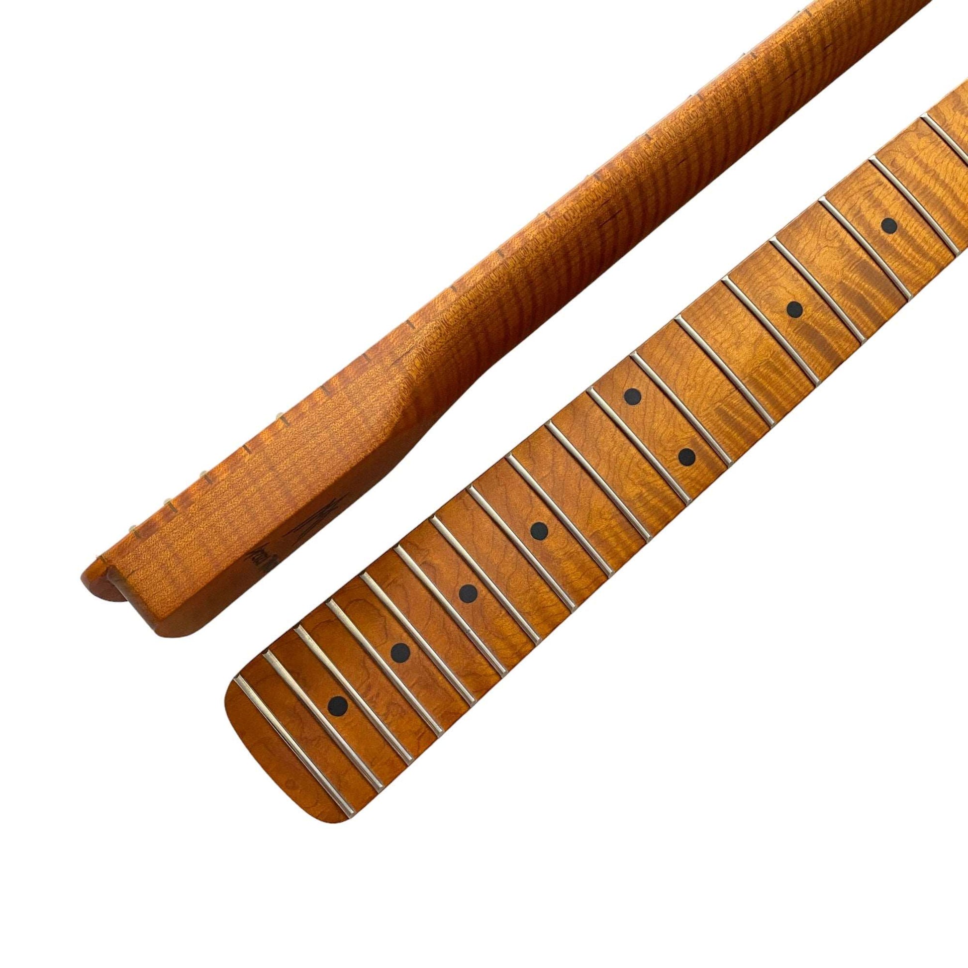 Roasted Electric Guitar Neck  Arzuza Music 25.5 inch Scale  C-Shaped Bone nut  Satin Finish