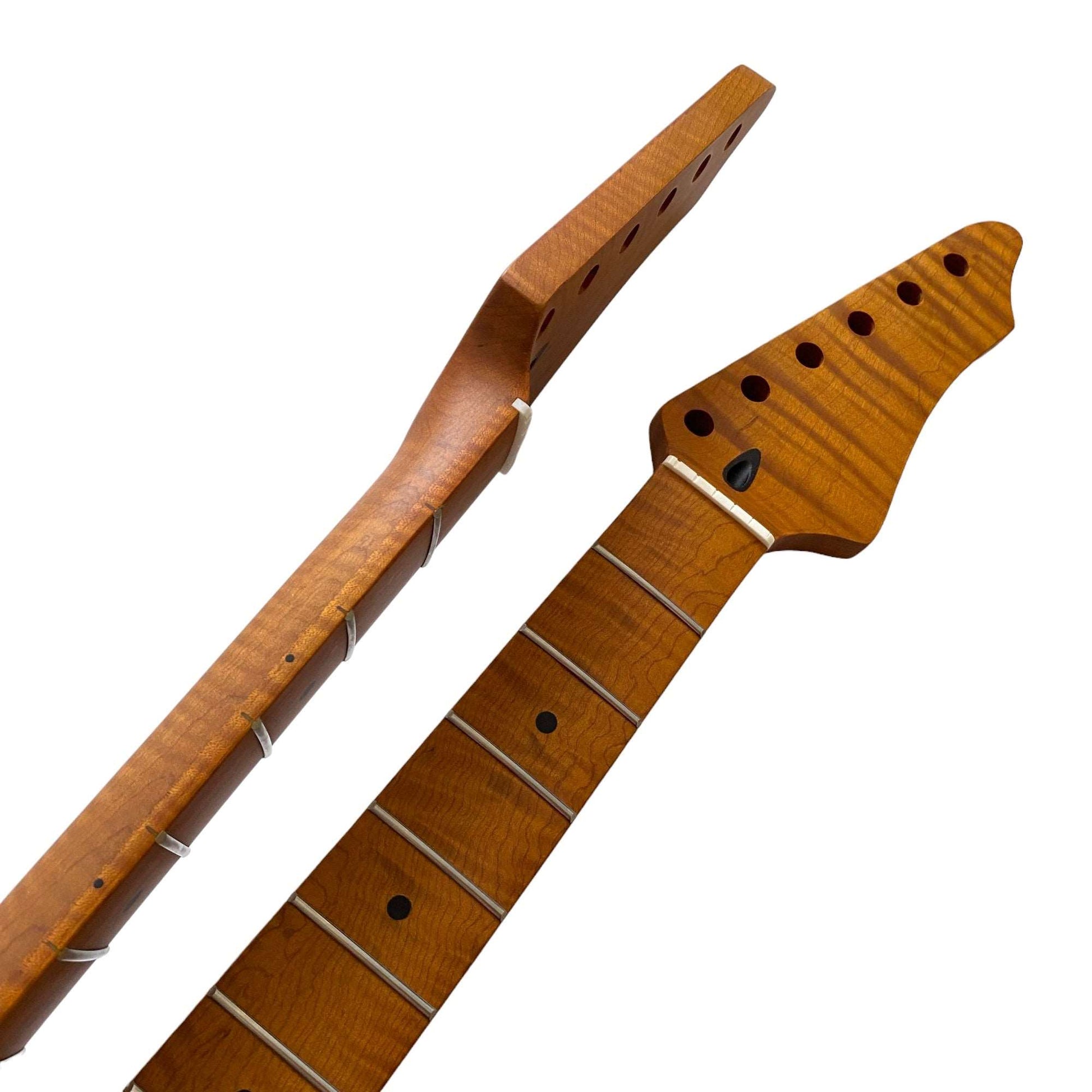 Roasted Electric Guitar Neck  Arzuza Music 25.5 inch Scale  C-Shaped Bone nut  Satin Finish