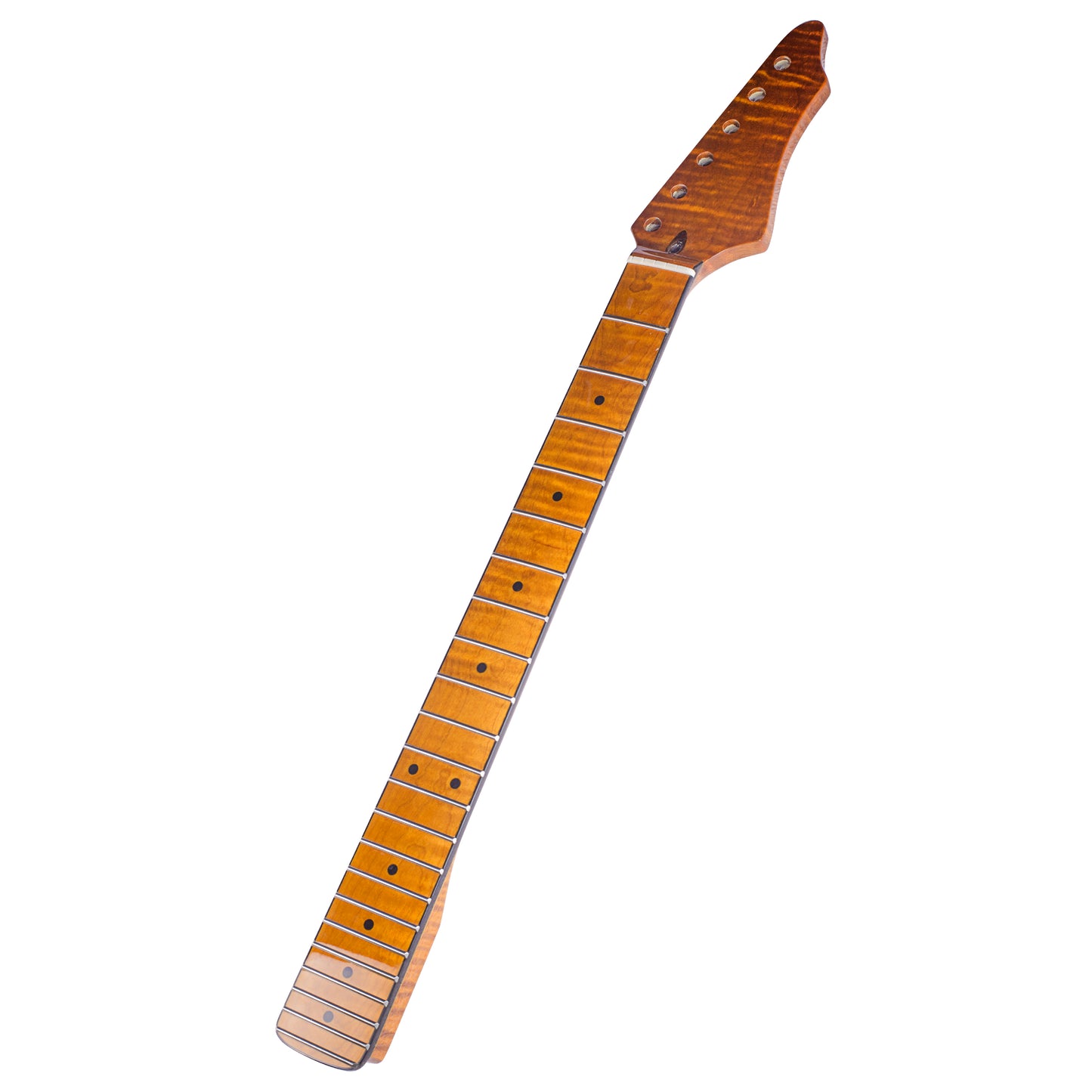 Roasted Electric Guitar Neck C-Shaped Arzuza Music 25.5 inch Scale Black Binding Bone nut High Gloss - Arzuza Music