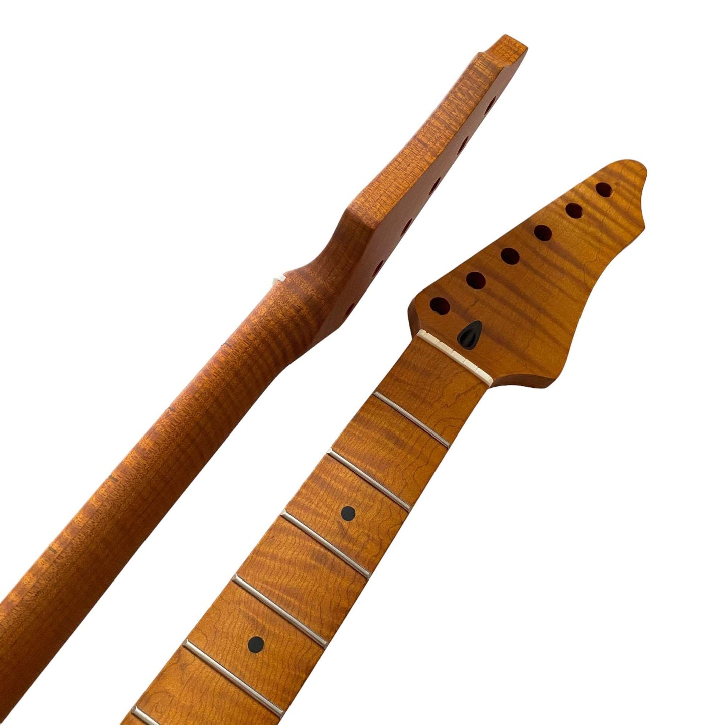 Roasted Electric Guitar Neck Arzuza Music 25.5 inch Scale C-Shaped Bone nut Satin Finish