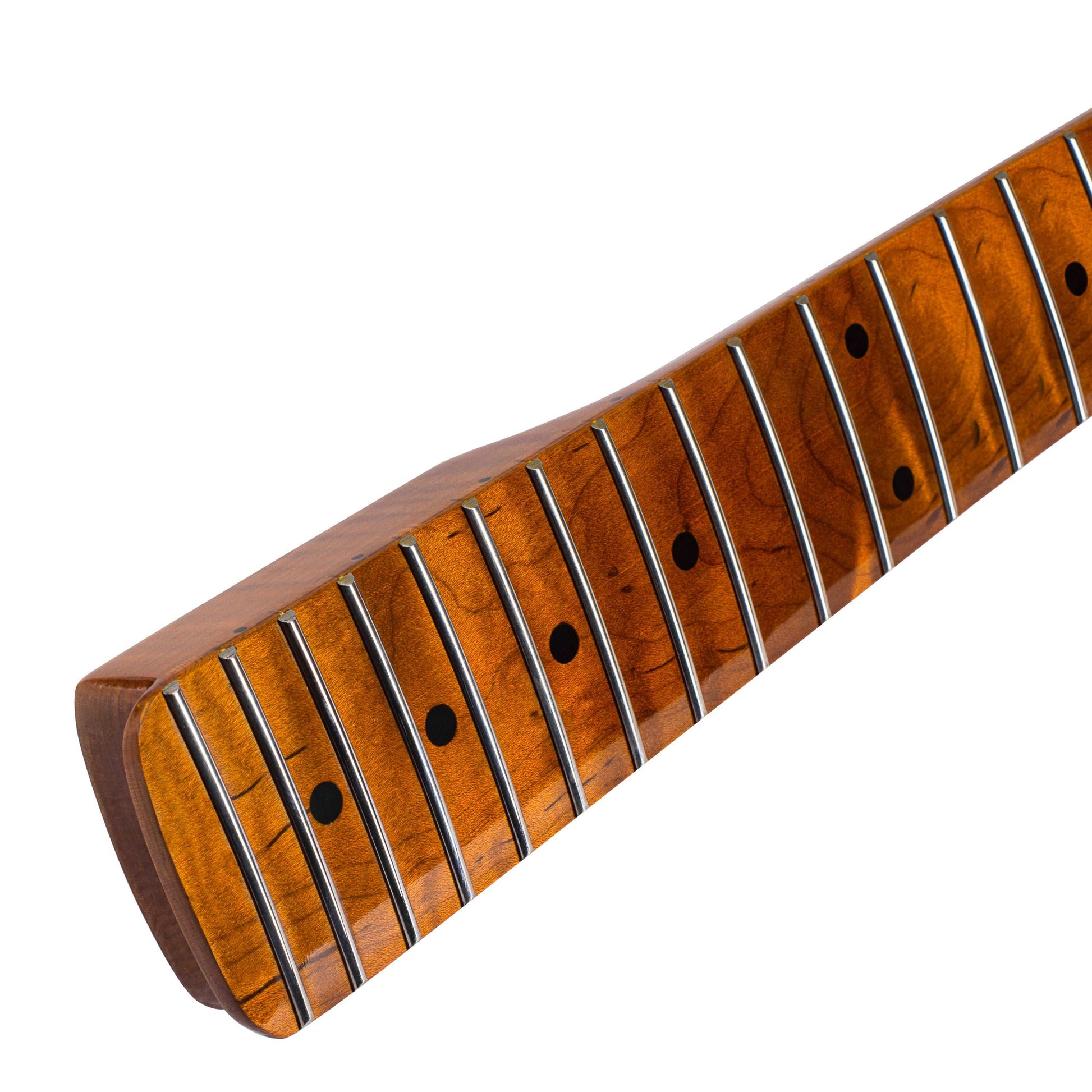 Roasted Electric Guitar Neck  Arzuza Music  25.5 inch Scale Bone nut  High Gloss