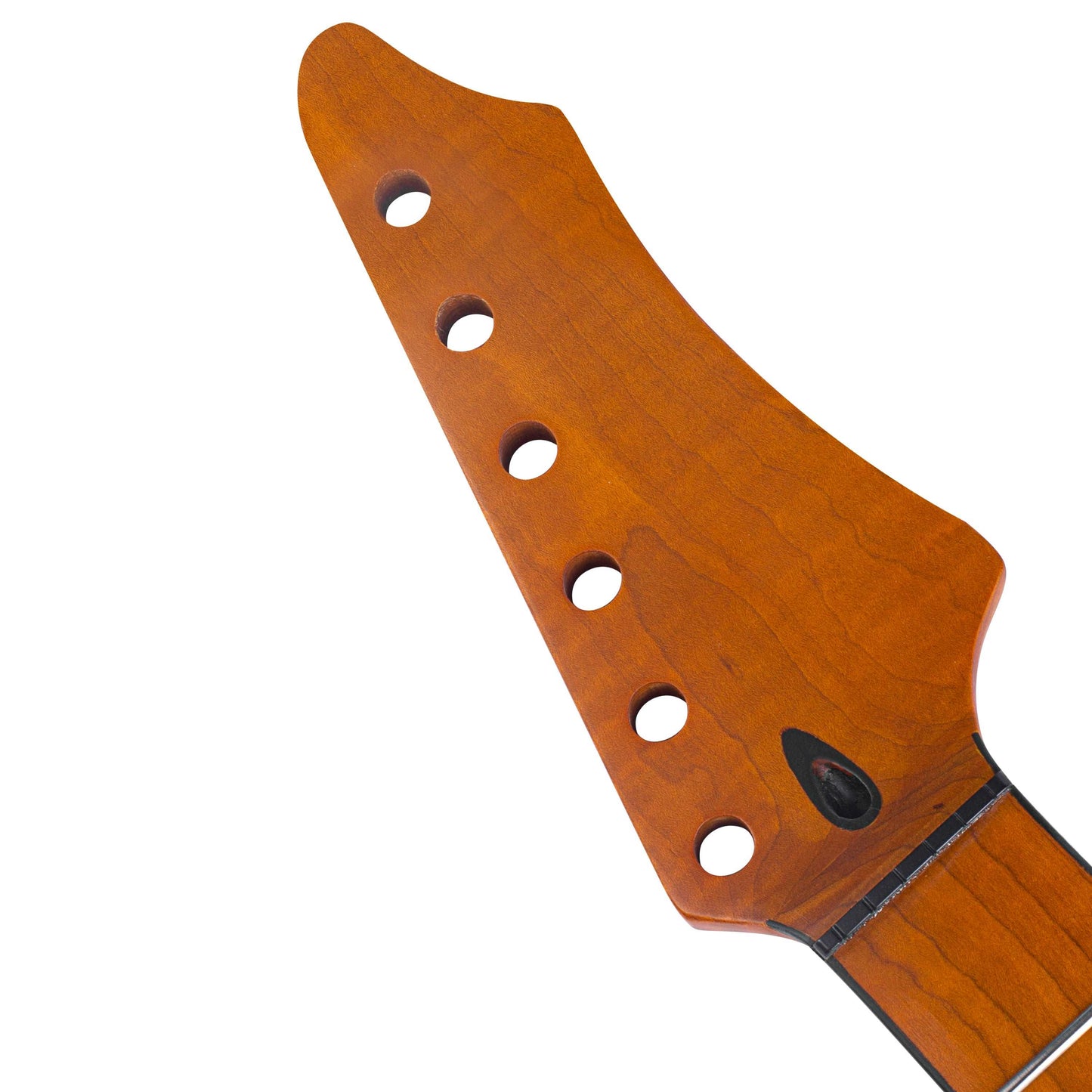 Roasted Electric Guitar Neck Arzuza Music 25.5 inch scale Black Binding Black Plastic Nut Satin