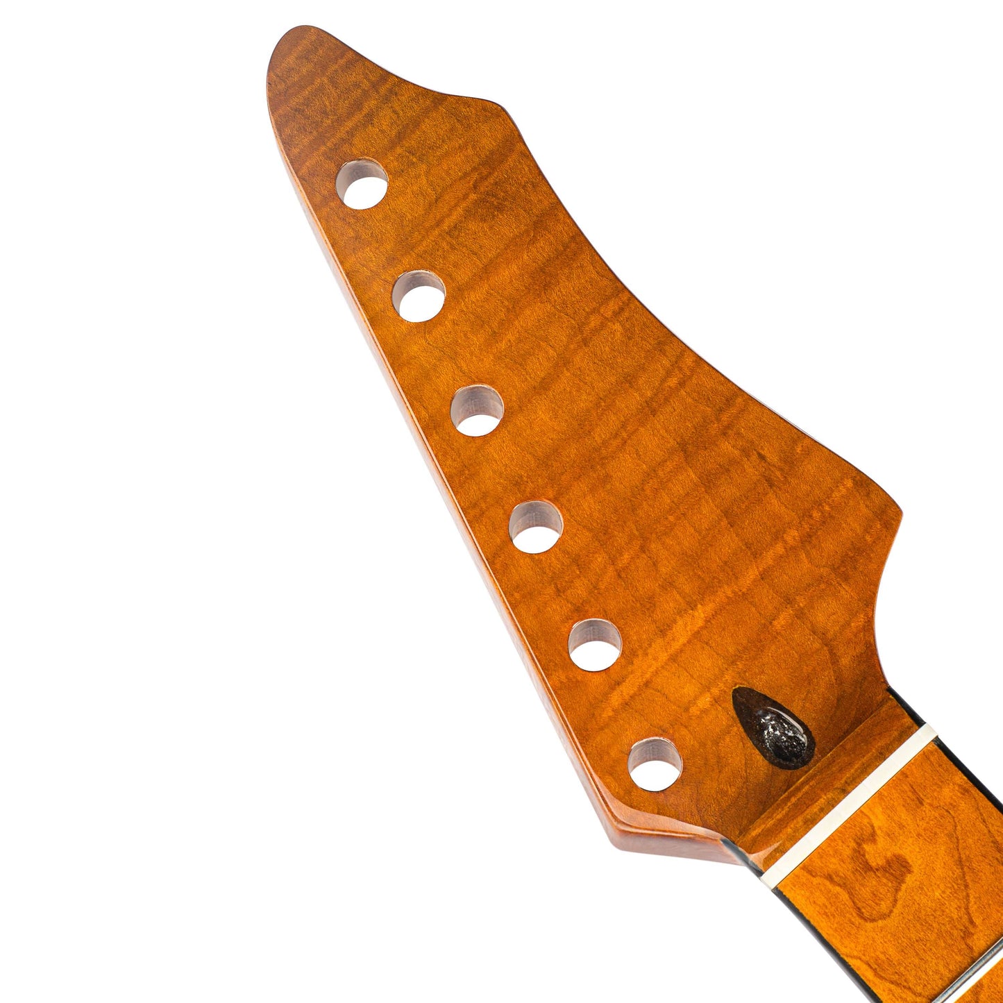 Roasted Electric Guitar Neck C-Shaped Arzuza Music 25.5 inch Scale Black Binding Bone nut High Gloss