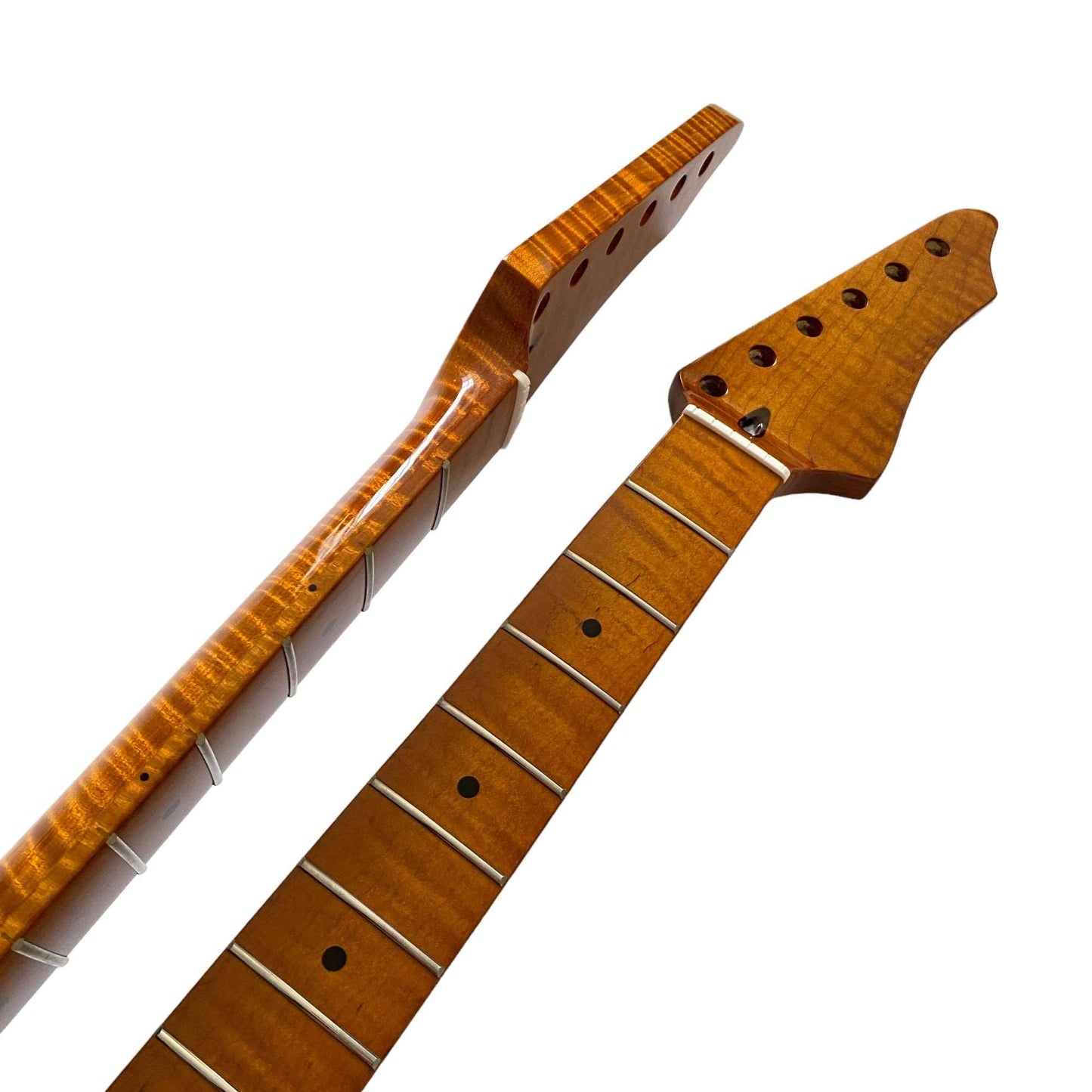 Roasted Electric Guitar Neck Arzuza Music 25.5 inch Scale Bone nut High Gloss