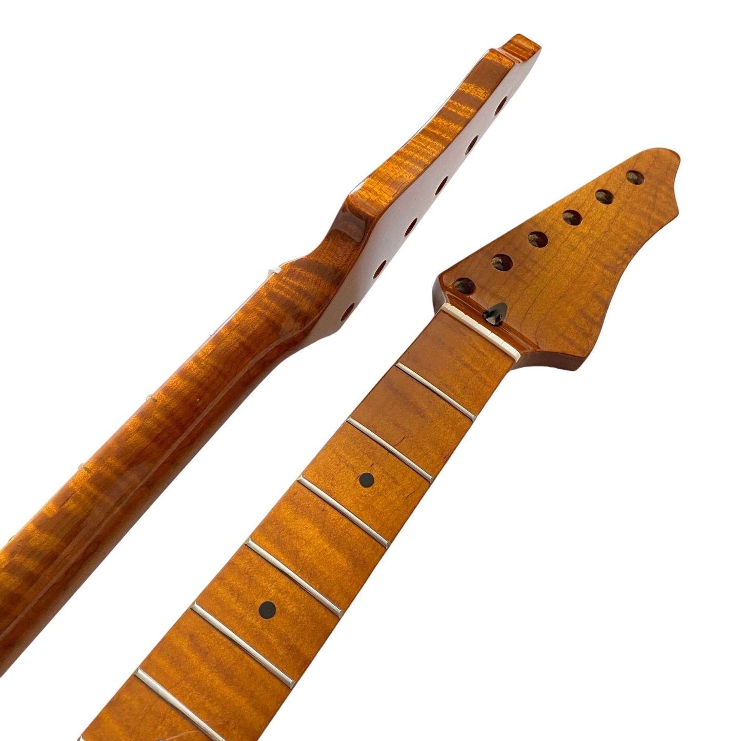 Roasted Electric Guitar Neck Arzuza Music 25.5 inch Scale Bone nut High Gloss