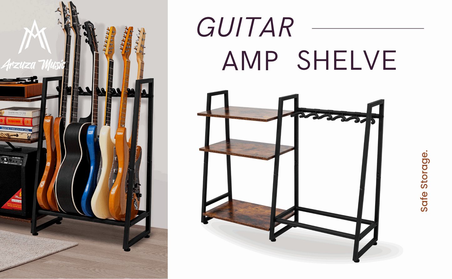 Arzuza Music Multiguitar Stand Guitar Rack