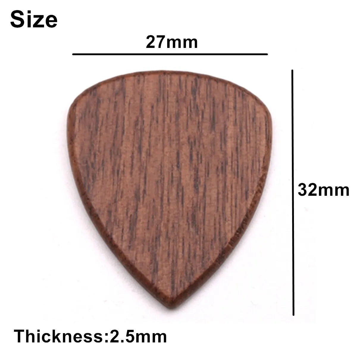 3 Wooden Guitar Picks, Walnut, Olive Wood and Sandalwood