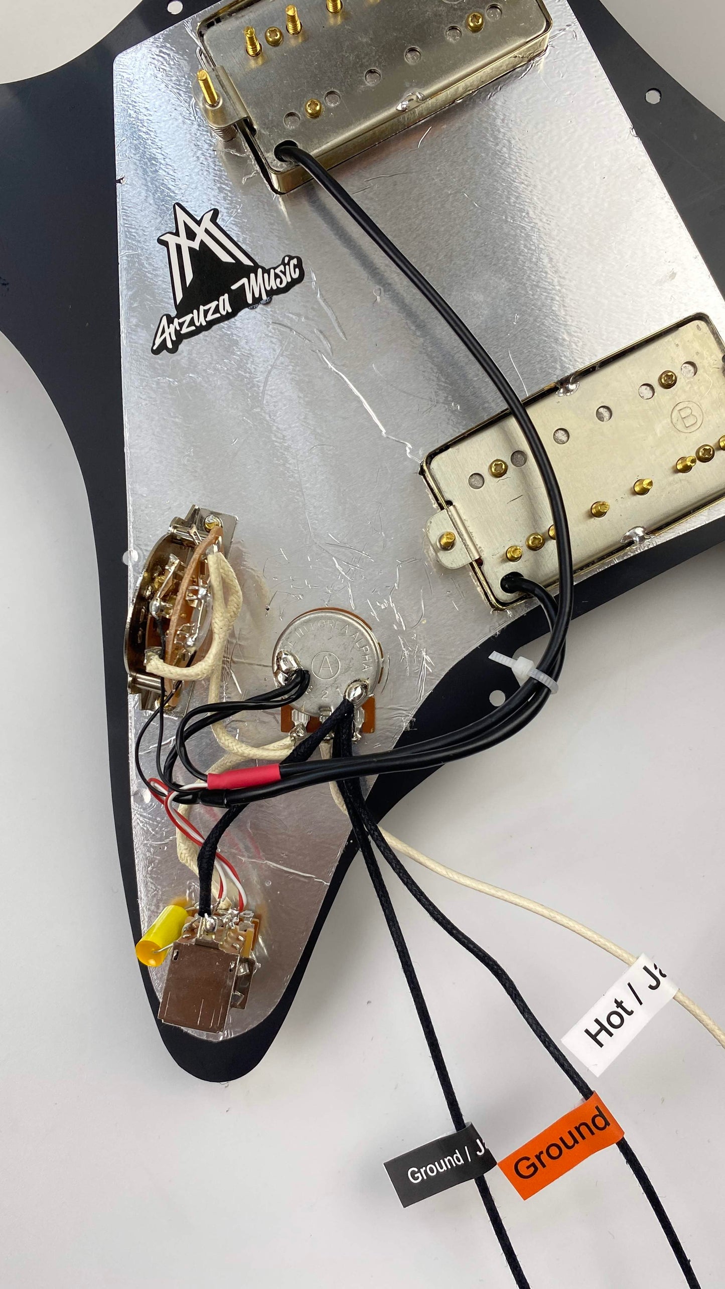 Electric Guitar Prewired Pickguard HH with Gold Hardware Split Coil Alnico V pickups - Arzuza Music