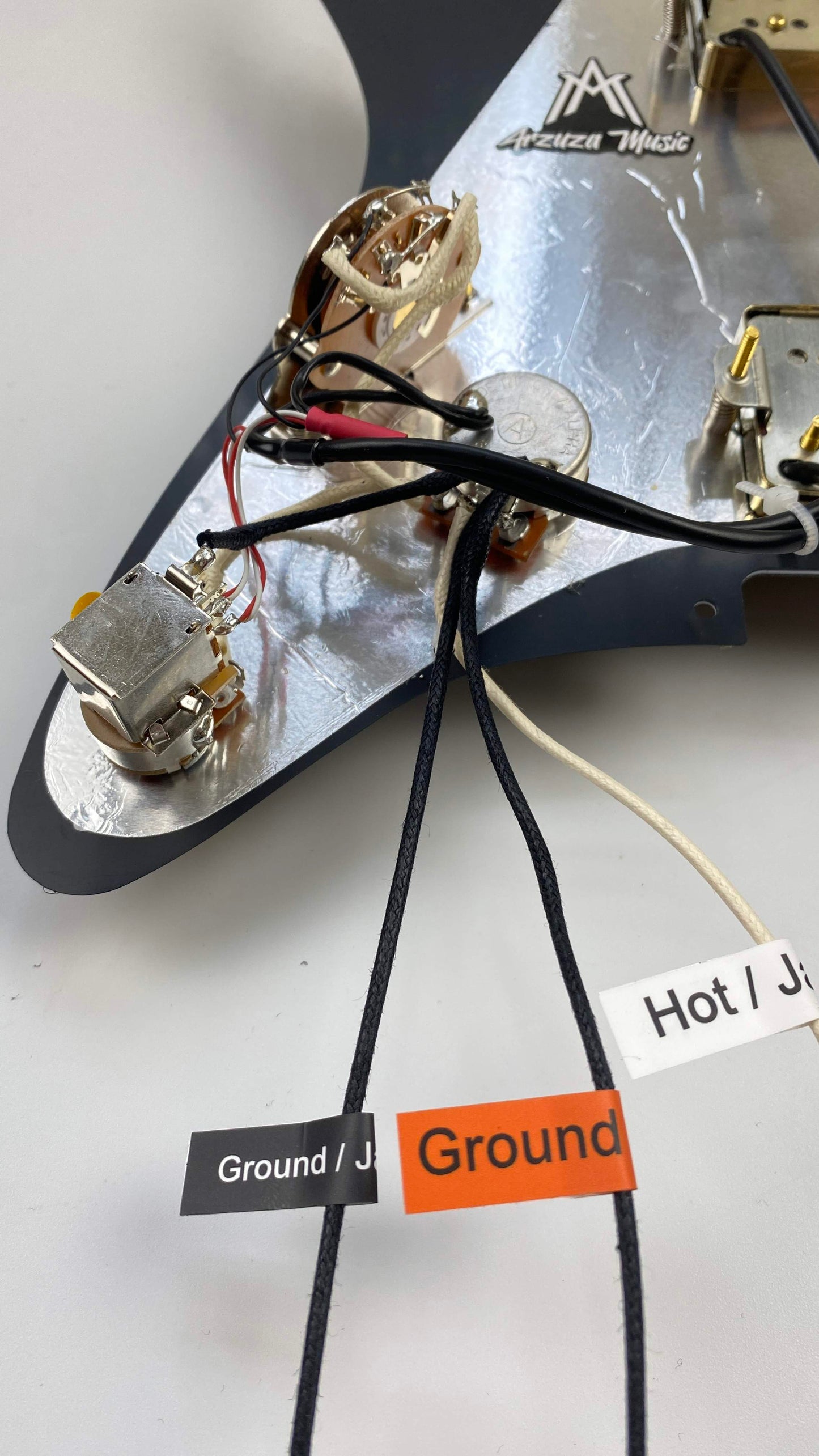 Electric Guitar Prewired Pickguard HH with Gold Hardware Split Coil Alnico V pickups - Arzuza Music