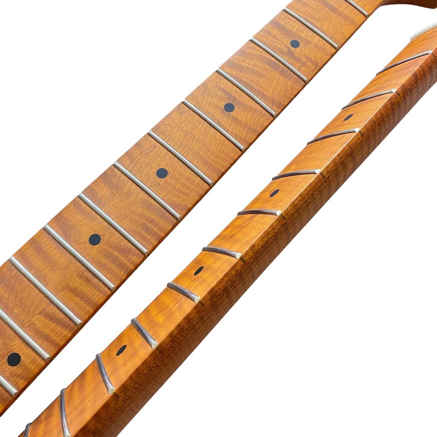 Roasted Electric Guitar Neck Arzuza Music 25.5 inch Scale C-Shaped Bone nut Satin Finish
