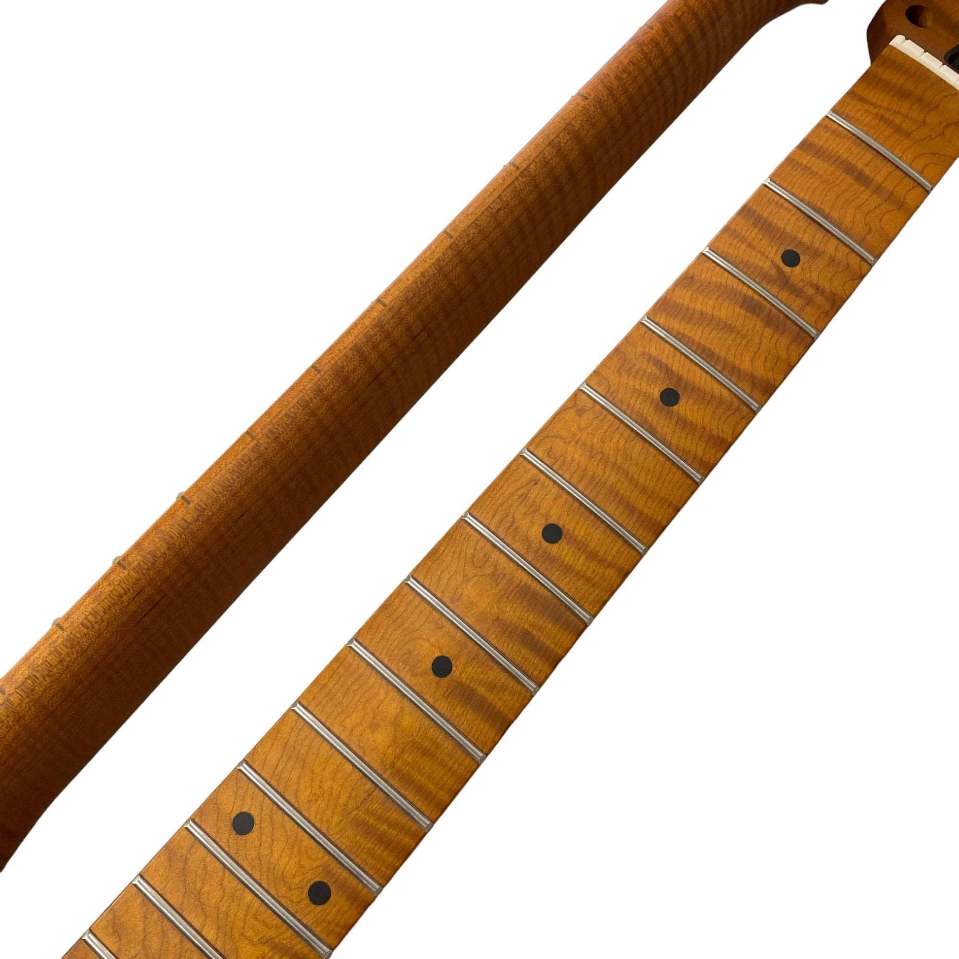 Roasted Electric Guitar Neck  Arzuza Music 25.5 inch Scale  C-Shaped Bone nut  Satin Finish
