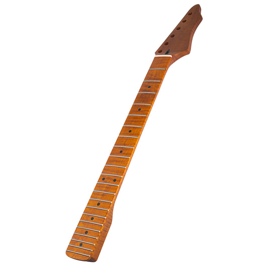 Roasted Electric Guitar Neck  Arzuza Music 25.5 inch Scale  C-Shaped Bone nut  Satin Finish - Arzuza Music