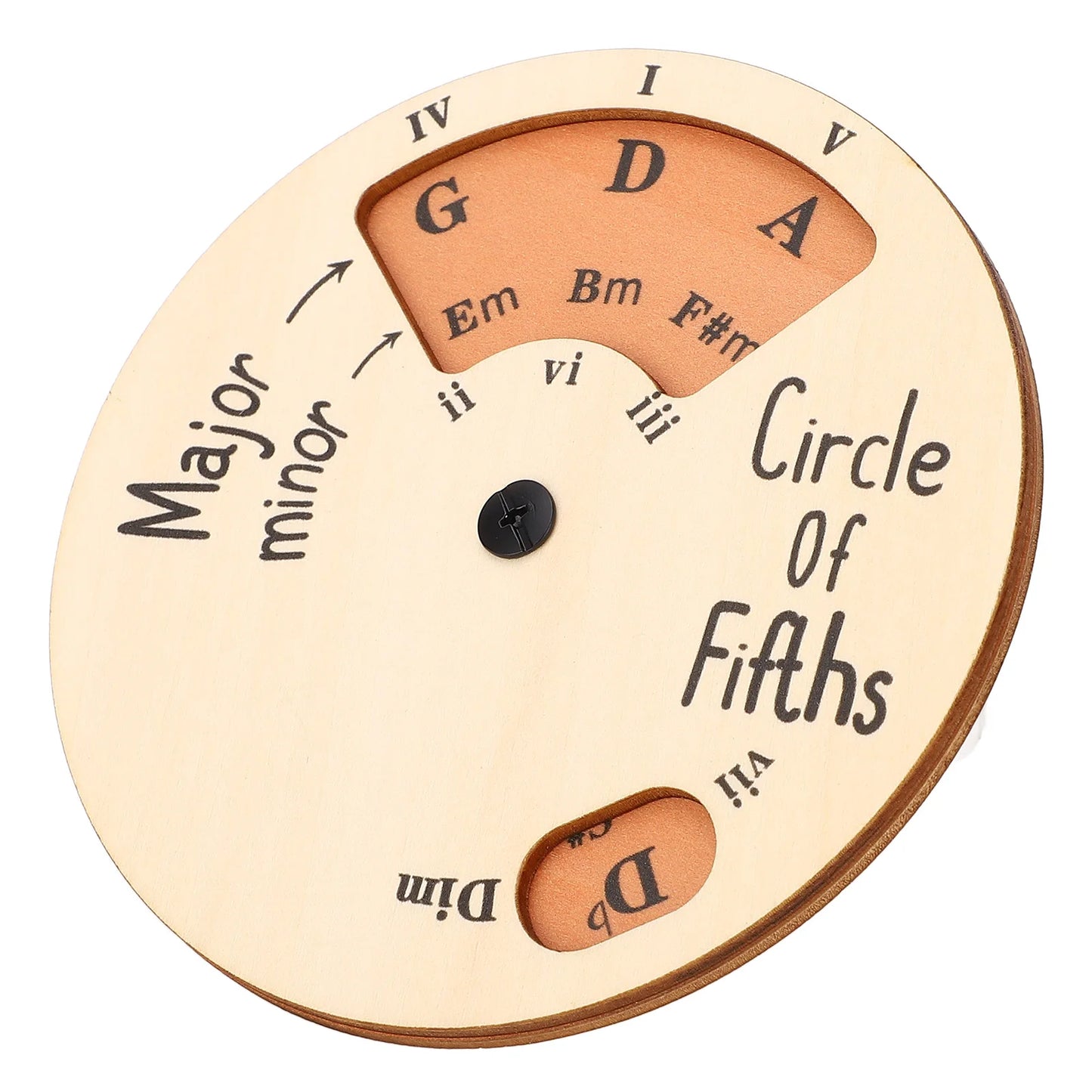 Wooden  Circle Of Fifths, Guitar Chord